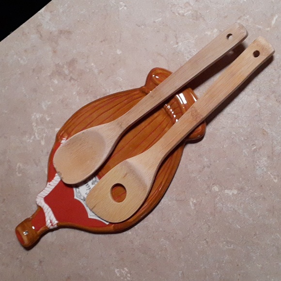 Ambiance Collections Ceramic Chianti Wine Bottle Spoonholder/Cheese Plate - Picture 8 of 8